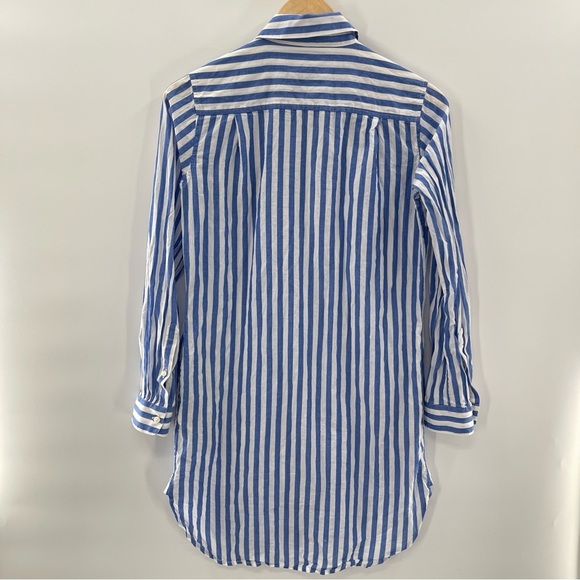 Birds Of Paradie Trovata Blue Stripe Button Down Preppy Boho Shirtdress Dress XS - Picture 10 of 13